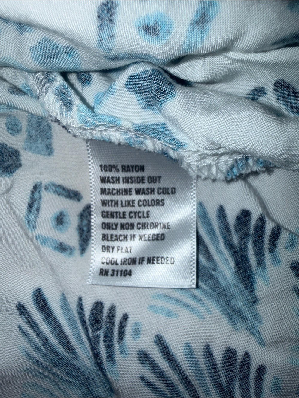 crown & ivy White Blouse with Blue and Green Nautical Print - Picture 3 of 6